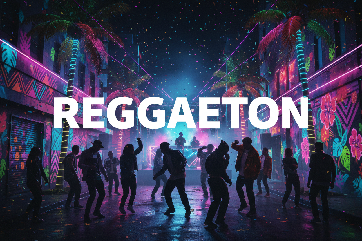 REAGGAETON MUSIC STYLE VIBE WITH REAGGAETON WTITE VISIBLE